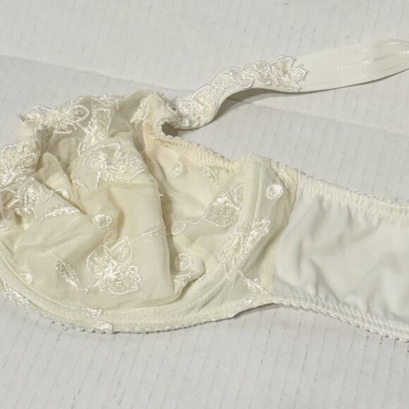 Prima Donna 38C Embroidered Unlined Underwire Support Bra 162040 Cream Off White - Picture 5 of 12